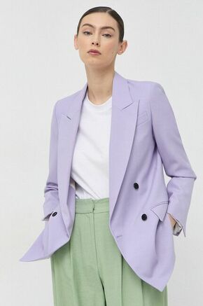 Suknjič s primesjo volne Karl Lagerfeld vijolična barva - vijolična. Suknjič iz kolekcije Karl Lagerfeld. Model izdelan iz enobarvne tkanine. Visokokakovosten