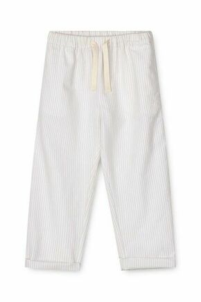 Otroške bombažne hlače Liewood Orlando - bež. Otroške hlače iz kolekcije Liewood. Model izdelan iz vzorčaste tkanine.