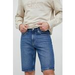 Jeans kratke hlače Calvin Klein Jeans moški - modra. Kratke hlače iz kolekcije Calvin Klein Jeans. Model izdelan iz jeansa. Trden material, ki ohranja obliko.