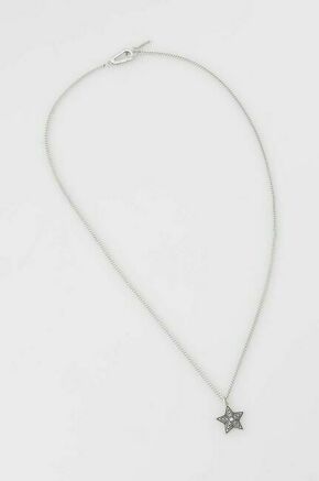 Srebrna ogrlica AllSaints - srebrna. Ogrlica iz kolekcije AllSaints. Model s premičnim obeskom izdelan 925 srebra.