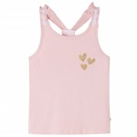 vidaXL Otroška majica z naramnicami svetlo roza 140