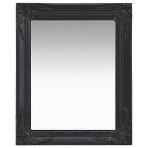 Shumee Stensko ogledalo v baročnem stilu 50x60 cm črno