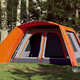 vidaXL Družinski šotor s predprostorom za 9 oseb siv in oranžen