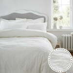 Bela bombažna posteljnina za zakonsko posteljo 200x200 cm French Knot Jacquard – Bianca