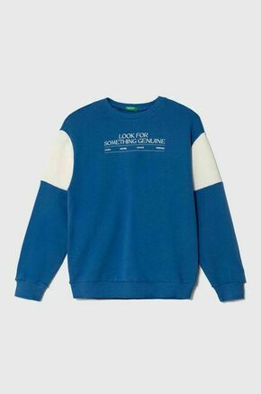 Otroški bombažen pulover United Colors of Benetton - modra. Otroški pulover iz kolekcije United Colors of Benetton