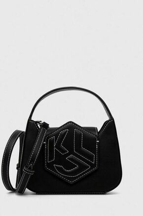 Torbica Karl Lagerfeld Jeans črna barva - črna. Majhna torbica iz kolekcije Karl Lagerfeld Jeans. Model na zapenjanje