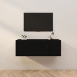 vidaXL Stenska TV omarica 2 kosa črna 57x34,5x40 cm