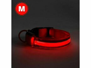 YUMMIE ovratnica z LED osvetlitvijo - USB z baterijo - velikost M (48cm) - rdeča