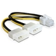 Kabel Power Molex 4pin Moški 2x &gt; 1x 6pin PCI Express 15cm