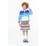 Otroški pulover Marc Jacobs s kapuco - modra. Otroški pulover s kapuco iz kolekcije Marc Jacobs. Model, izdelan iz pletenine s potiskom.