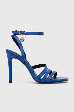 Usnjeni sandali Karl Lagerfeld Jeans MANOIR KLJ30001 - modra. Sandali iz kolekcije Karl Lagerfeld Jeans. Model izdelan iz naravnega usnja. Izrazit model za posebne priložnosti.
