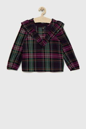 Otroška bombažna bluza GAP - pisana. Otroška bluza iz kolekcije GAP. Model izdelan iz vzorčaste tkanine. Ima izrez na zapiranje.