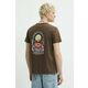 Bombažna kratka majica Kaotiko rjava barva, AM022-01-G002 - rjava. Kratka majica iz kolekcije Kaotiko, izdelana iz pletenine s potiskom. Model iz izjemno udobne bombažne tkanine.