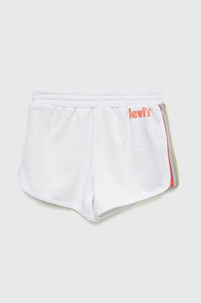 Otroške kratke hlače Levi's bela barva - bela. Otroški kratke hlače iz kolekcije Levi's. Model izdelan iz pletenine.