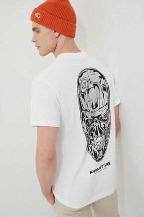 Bombažen t-shirt Primitive X Terminator - bela. T-shirt iz kolekcije Primitive. Model izdelan iz pletenine s potiskom.