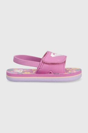 Sandali Roxy roza barva - vijolična. Otroški sandali iz kolekcije Roxy. Model izdelan iz sintetičnega materiala.