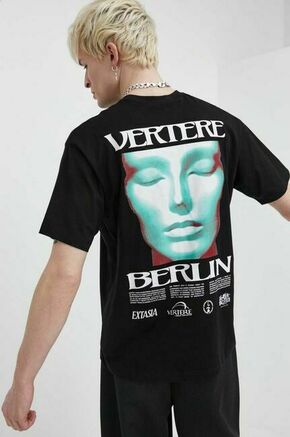 Bombažna kratka majica Vertere Berlin SLEEPWALK črna barva