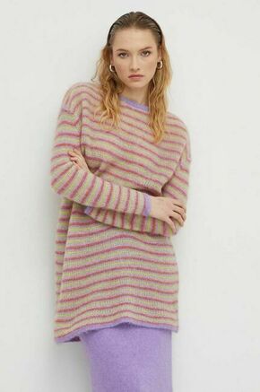 Volnen pulover American Vintage ženski - pisana. Pulover iz kolekcije American Vintage. Model izdelan iz srednje debele pletenine. Zaradi svoje visoke termoregulacijske sposobnosti vam volna pomaga ohranjati toploto