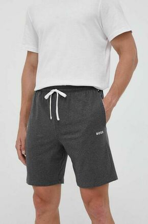 Kratke hlače lounge BOSS črna barva - siva. Kratke hlače iz kolekcije BOSS. Model izdelan iz udobnega materiala. Model iz mehke in na otip prijetne tkanine.