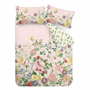 Rožnata bombažna posteljnina za zakonsko posteljo 200x200 cm Cottage Meadow – RHS