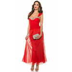 Amiatex Ženska obleka 73078, rdeča, L
