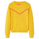 vidaXL Otroški pulover pleten temno oker 128