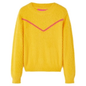 VidaXL Otroški pulover pleten temno oker 128