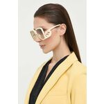 Sončna očala Gucci ženski, bež barva - bež. Sončna očala iz kolekcije Gucci. Model s toniranimi stekli in okvirji iz plastike. Ima filter UV 400.