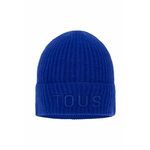 Kapa s primesjo volne Tous - modra. Kapa iz kolekcije Tous. Model izdelan iz enobarvne pletenine. Izjemno udoben material.