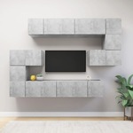 Greatstore Komplet TV omaric 10-delni betonsko siva iverna plošča