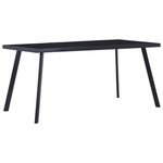 shumee Jedilna miza črna 180x90x75 cm kaljeno steklo