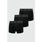 Boksarice Pepe Jeans 3-pack moški, črna barva - črna. Boksarice iz kolekcije Pepe Jeans. Model izdelan iz gladke, elastične pletenine. V kompletu so trije pari.