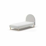 Siva oblazinjena postelja z letvenim dnom 90x200 cm MOON – Vipack