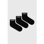 Nogavice adidas Performance 3-pack črna barva - črna. Kratke nogavice iz kolekcije adidas Performance. Model izdelan iz elastičnega materiala. V kompletu so trije pari.