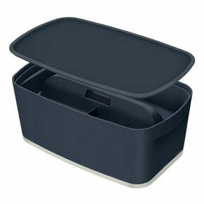 Siva škatla za shranjevanje s pokrovom in organizatorjem Leizt MyBox