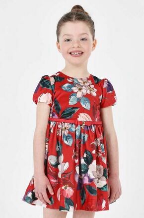 Otroška obleka Mayoral rdeča barva - rdeča. Otroški obleka iz kolekcije Mayoral. Model izdelan iz vzorčaste tkanine. Zaradi vsebnosti poliestra je tkanina bolj odporna na gubanje.