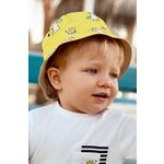 Dvostranski otroški klobuk Mayoral rumena barva - rumena. Otroški klobuk iz kolekcije Mayoral. Model z ozkim robom, izdelan iz vzorčastega materiala.