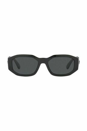 Sončna očala Versace črna barva - črna. Sončna očala iz kolekcije Versace. Model s enobarvnimi stekli in okvirji iz plastike. Ima filter UV 400.