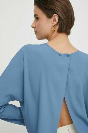 Majica Sisley ženska - modra. Bluza iz kolekcije Sisley