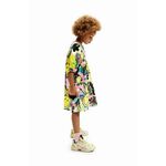 Otroška obleka Desigual rumena barva - rumena. Otroški obleka iz kolekcije Desigual. Model izdelan iz vzorčastega materiala. Model iz izjemno udobne tkanine z visoko vsebnostjo bombaža.