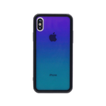 Chameleon Apple iPhone X/XS - Ovitek iz gume in stekla (TPUG) - Blue-Green Ombre