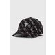 Otroška bombažna bejzbolska kapa Guess črna barva - črna. Otroški kapa s šiltom vrste baseball iz kolekcije Guess. Model izdelan iz vzorčaste tkanine.