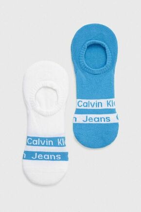 Stopalke Calvin Klein 2-pack moški - modra. Stopalke iz kolekcije Calvin Klein. Model izdelan iz elastičnega materiala. V kompletu sta dva para.