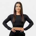Nebbia Long Sleeve Crop Top INTENSE Perform Black L Fitnes majica