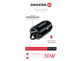 Swissten adapter za avtomobilski polnilnik PowerDeliver USB-C + Super Charge 3.0