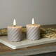 Komplet 2 sivih voščenih sveč LED Star Trading Flamme Swirl, višina 7,5 cm