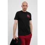 Bombažna kratka majica 47brand MLB New York Yankees črna barva - črna. Kratka majica iz kolekcije 47brand, izdelana iz pletenine s potiskom. Model iz izjemno udobne bombažne tkanine.