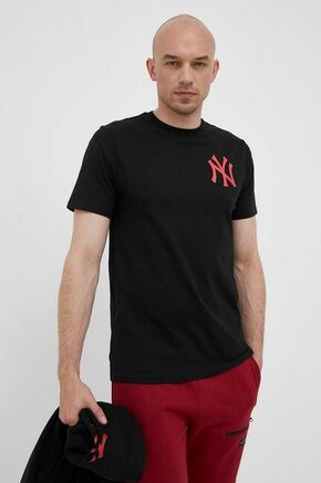 Bombažna kratka majica 47brand MLB New York Yankees črna barva - črna. Kratka majica iz kolekcije 47brand