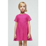 Otroška obleka Mayoral roza barva - roza. Otroški obleka iz kolekcije Mayoral. Model izdelan iz lahkega blaga. Zaradi vsebnosti poliestra je tkanina bolj odporna na gubanje.