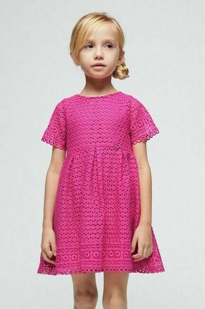Otroška obleka Mayoral roza barva - roza. Otroški obleka iz kolekcije Mayoral. Model izdelan iz lahkega blaga. Zaradi vsebnosti poliestra je tkanina bolj odporna na gubanje.